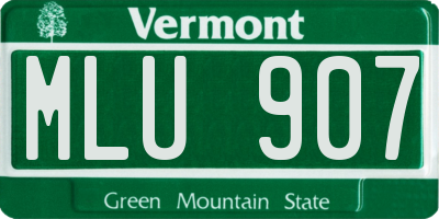 VT license plate MLU907