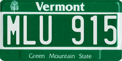 VT license plate MLU915