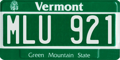 VT license plate MLU921
