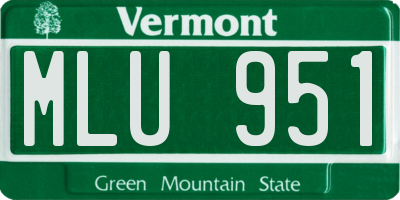 VT license plate MLU951