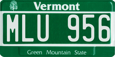 VT license plate MLU956