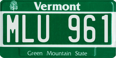 VT license plate MLU961