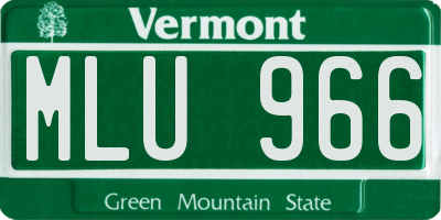 VT license plate MLU966