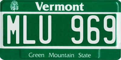 VT license plate MLU969