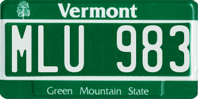VT license plate MLU983