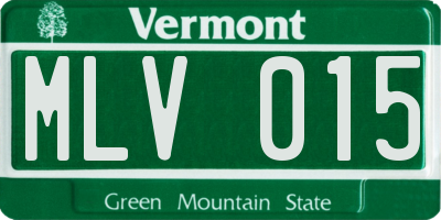 VT license plate MLV015