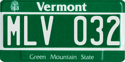 VT license plate MLV032