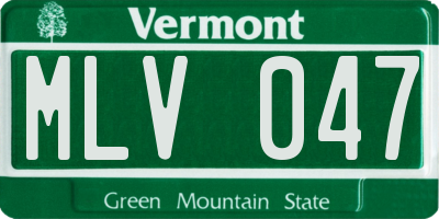 VT license plate MLV047