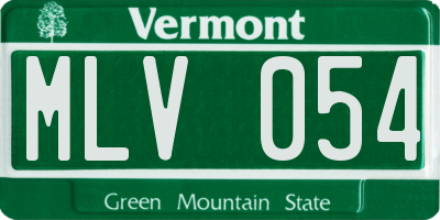 VT license plate MLV054