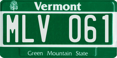 VT license plate MLV061