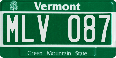 VT license plate MLV087