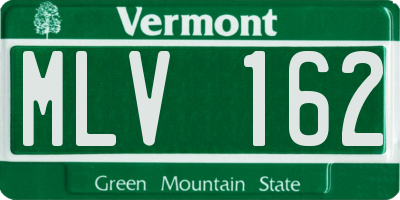 VT license plate MLV162