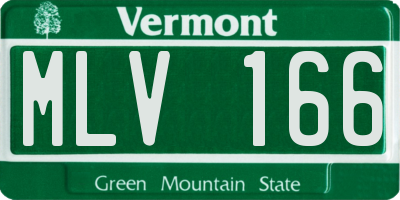 VT license plate MLV166