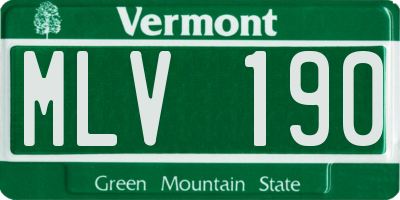 VT license plate MLV190