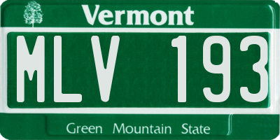 VT license plate MLV193