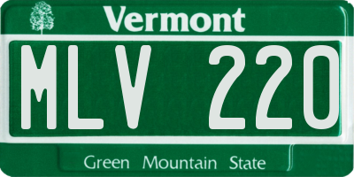 VT license plate MLV220