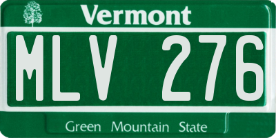 VT license plate MLV276