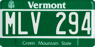 VT license plate MLV294
