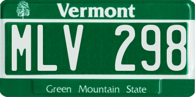 VT license plate MLV298