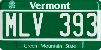 VT license plate MLV393