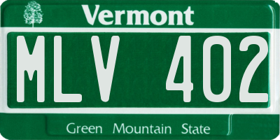 VT license plate MLV402