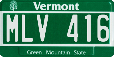 VT license plate MLV416