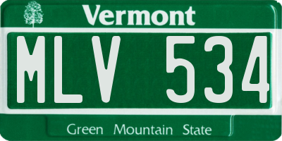 VT license plate MLV534