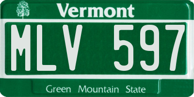 VT license plate MLV597