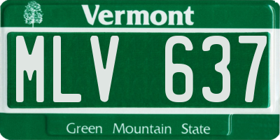 VT license plate MLV637