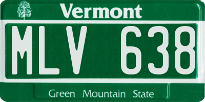 VT license plate MLV638