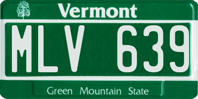 VT license plate MLV639