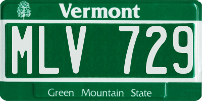 VT license plate MLV729