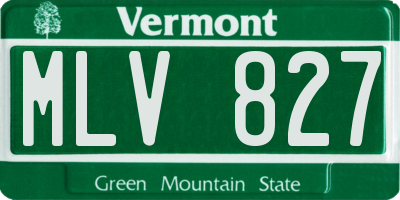 VT license plate MLV827