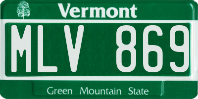 VT license plate MLV869
