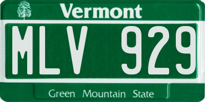 VT license plate MLV929