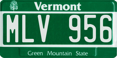 VT license plate MLV956