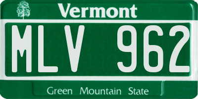 VT license plate MLV962