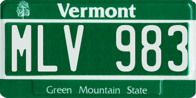 VT license plate MLV983