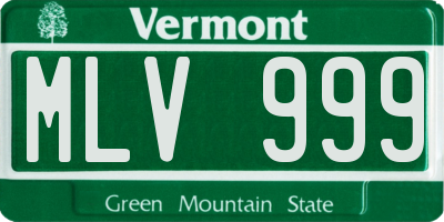 VT license plate MLV999