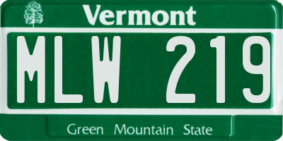 VT license plate MLW219