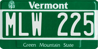 VT license plate MLW225