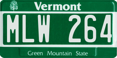 VT license plate MLW264