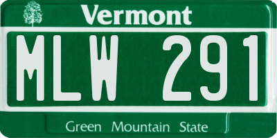 VT license plate MLW291