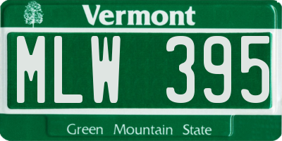 VT license plate MLW395