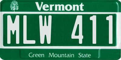 VT license plate MLW411