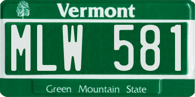 VT license plate MLW581