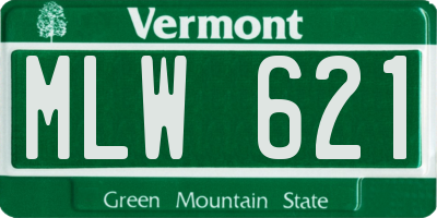 VT license plate MLW621