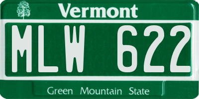 VT license plate MLW622