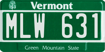 VT license plate MLW631