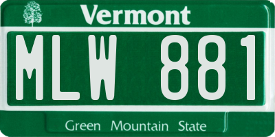 VT license plate MLW881